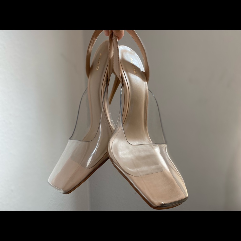 New never used clear heels